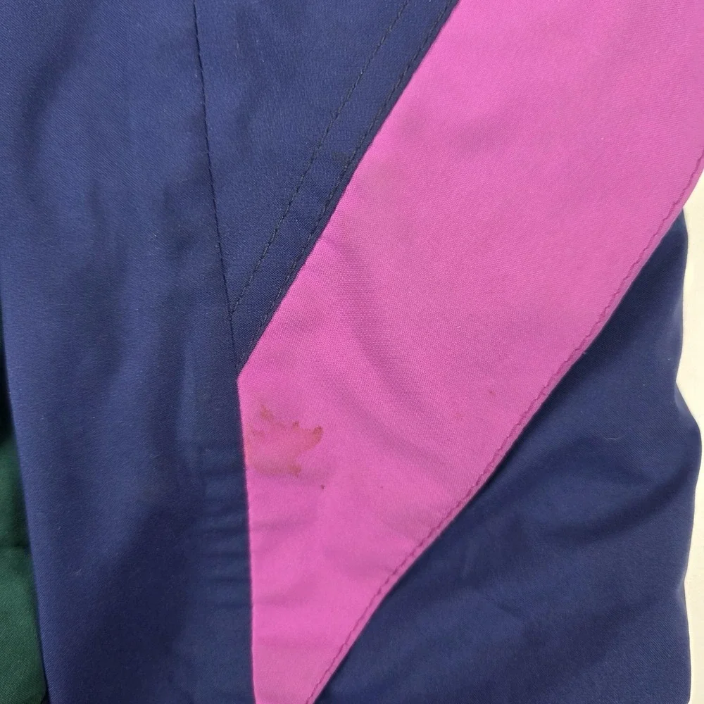 Vintage The North Face Jacket Mens Medium Purple Colorblock Hooded Anorak Ski